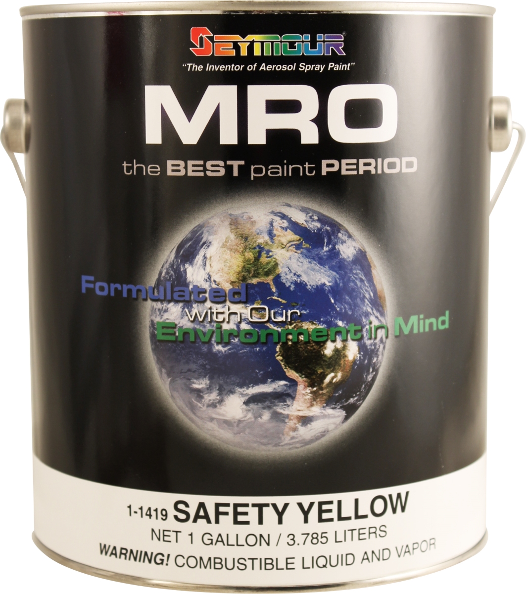 1-1419 1 Gal Mro Industrial Coatings Enamel Paint, Gloss Safety Yellow - Pack Of 4