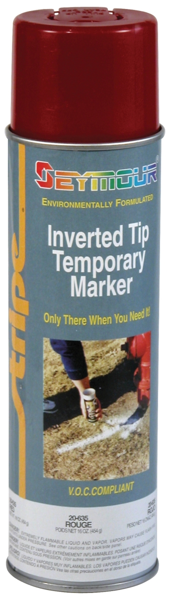 20 Oz Stripe Inverted Tip Temporary Marker, Safety Red - Pack Of 12