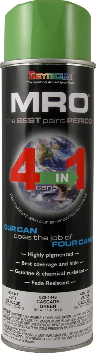 620-1448 20 Oz Industrial Mro High Solids Spray Paint, Cascade Green - Pack Of 6