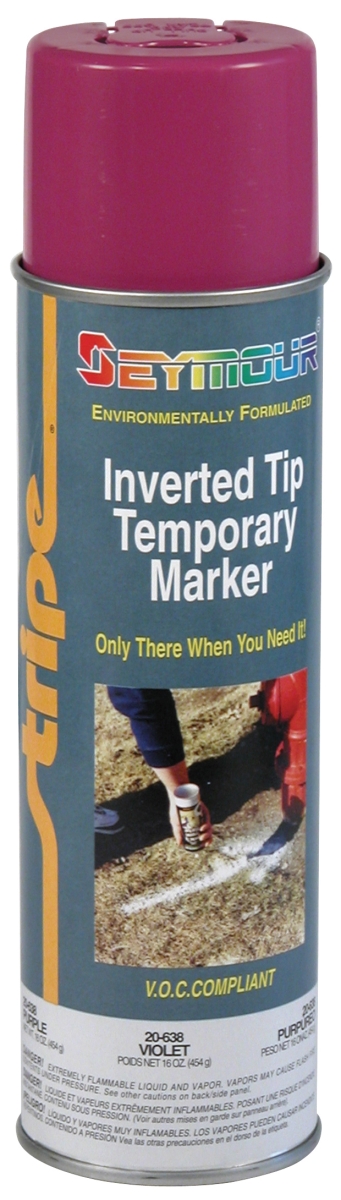 20-638 20 Oz Stripe Inverted Tip Temporary Marker, Purple - Pack Of 12