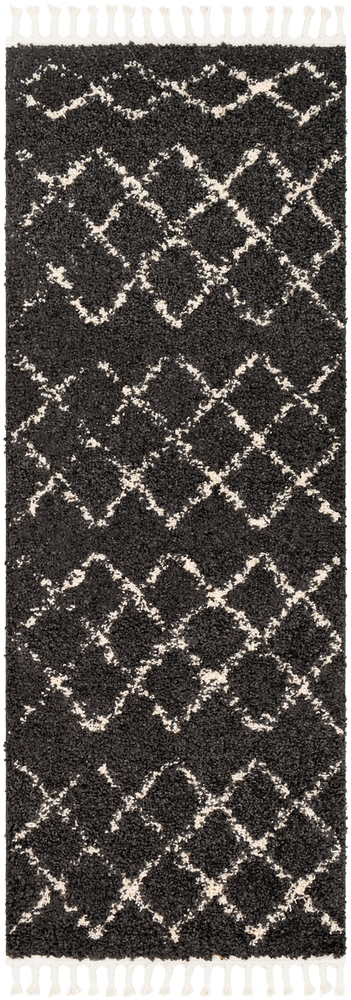 Bbe2307-5373 5 Ft. 3 In. X 7 Ft. 3 In. Berber Shag Area Rug, Charcoal & Beige