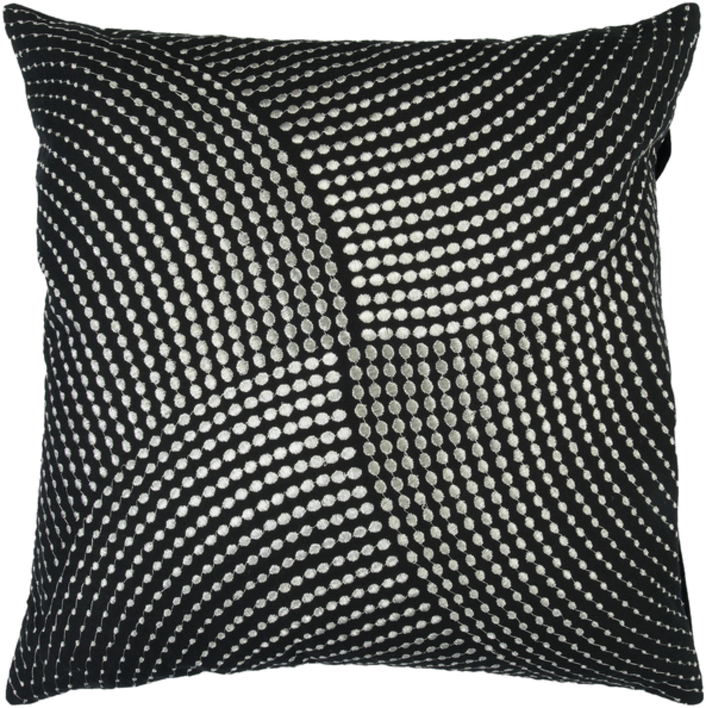 P0223-1818 Midnight Pillow Cover, Black & Metallic Silver - 18 X 18 X 0.25 In.
