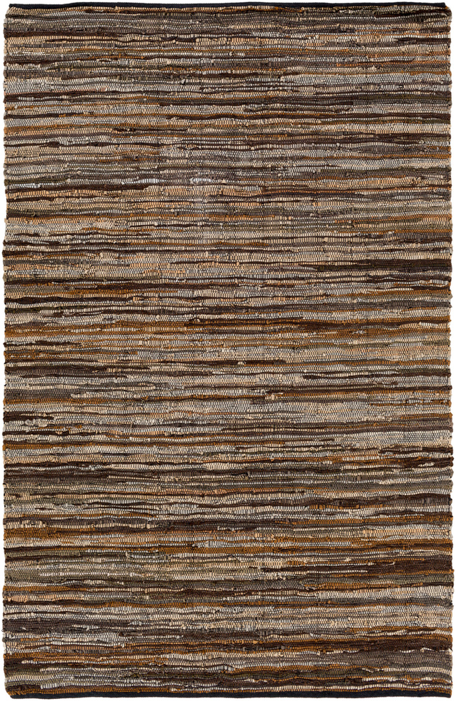 Lgc1000-576 Log Cabin 5 Ft. X 7 Ft. 6 In. Hand Woven Hides & Leather Rectangle Area Rug, Multi Color