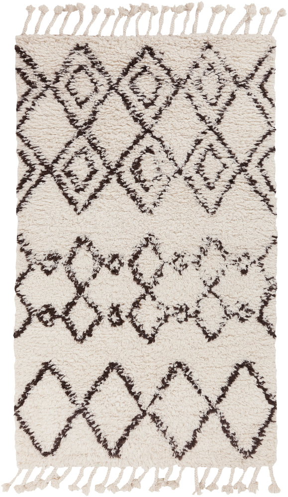 Shp8000-913 9 Ft. X 13 Ft. Sherpa Rectangle Hand Woven Shag Area Rug, White & Camel