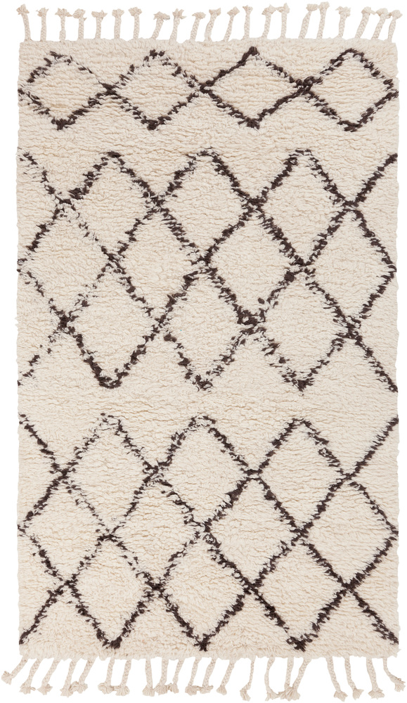 Shp8001-913 9 Ft. X 13 Ft. Sherpa Rectangle Hand Woven Shag Area Rug, White & Camel
