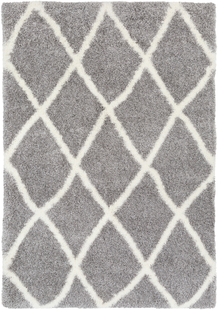 Cys3400-5373 5 Ft. 3 In. X 7 Ft. 3 In. Cloudy Shag Rectangle Machine Made Shag Area Rug, Medium Gray & White