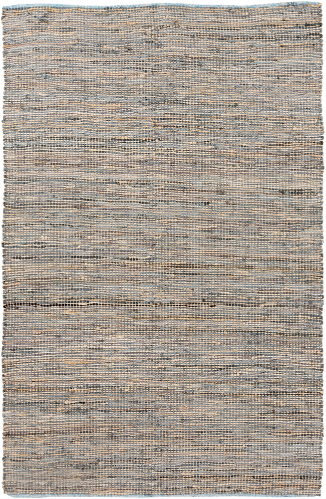 Adb1000-23 2 Ft. X 3 Ft. Adobe Rectangle Hand Loomed Hides And Leather Area Rug, Taupe, Bright Blue & Denim