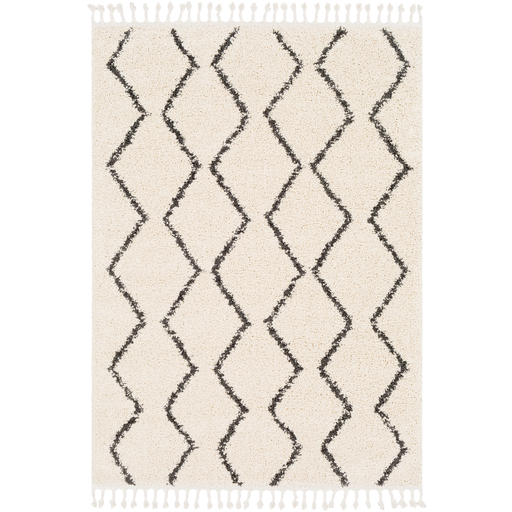 Bbe2303-5373 Berber Shag Global 5 Ft. 3 In. X 7 Ft. 3 In. Rectangle Area Rug, Charcoal & Beige