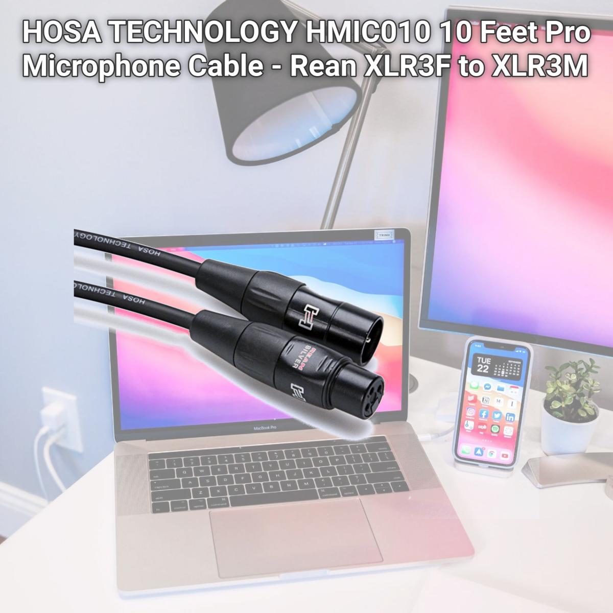 Picture of HOSA TECHNOLOGY HMIC010 10 Feet Pro Microphone Cable - Rean XLR3F to XLR3M