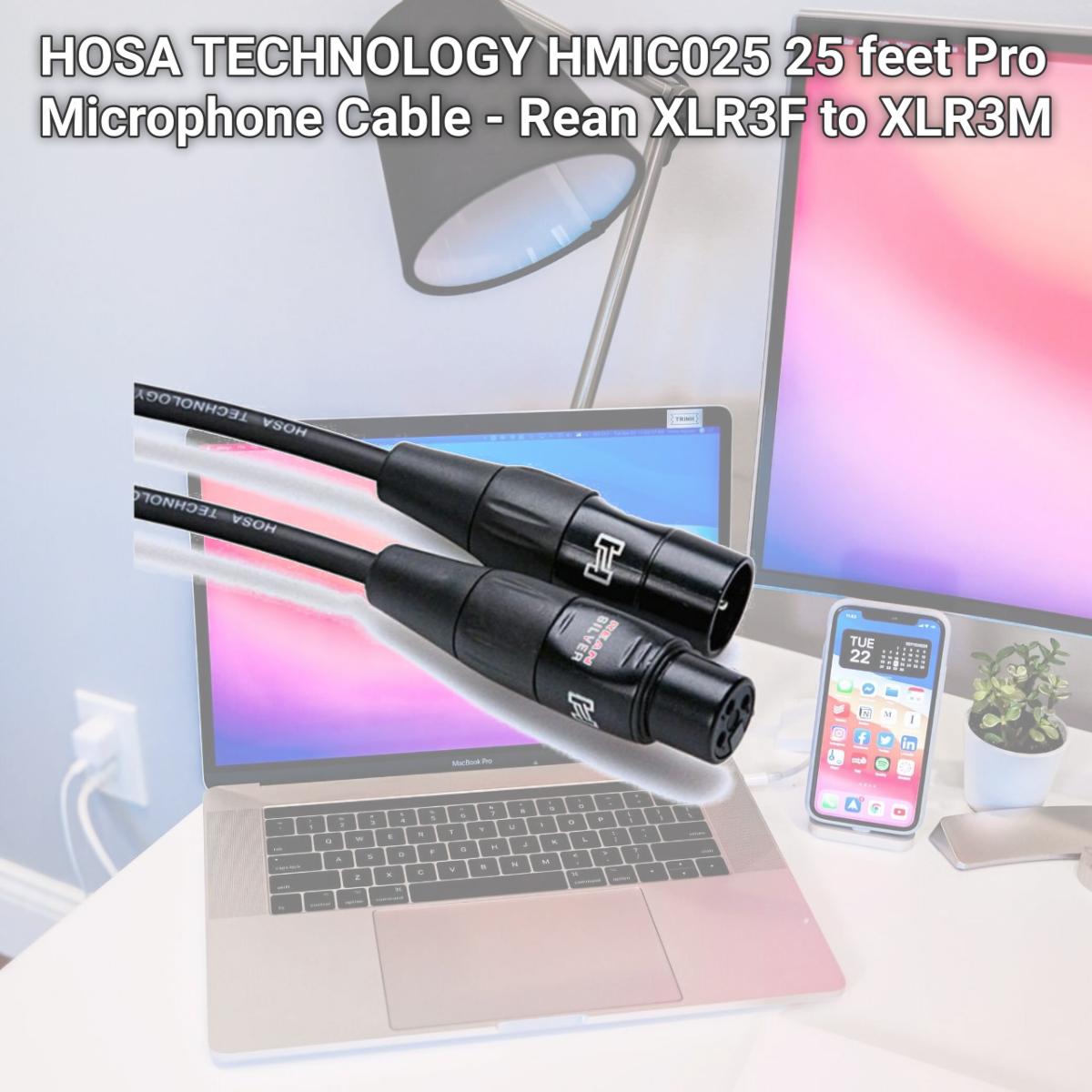 Picture of HOSA TECHNOLOGY HMIC025 25 feet Pro Microphone Cable - Rean XLR3F to XLR3M