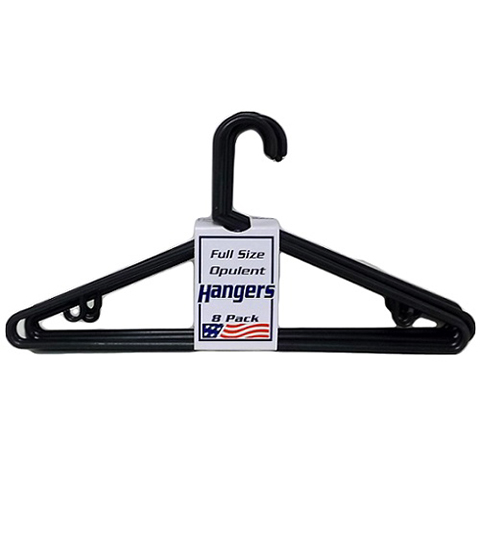 Hgr139blk Adult Black Hangers, Pack Of 8 - Case Of 20
