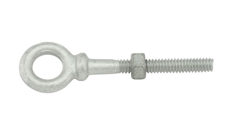 41060 0.25 X 2 In. Forged 1030 Carbon Steel Hot Dip Galvanized Shoulder Type Eye Bolts - Pack Of 2