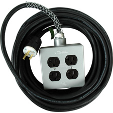SSPC-100 100 ft. & 15 amp Heavy Duty 14 by 3 AC Power Extension Cord with Quad Box