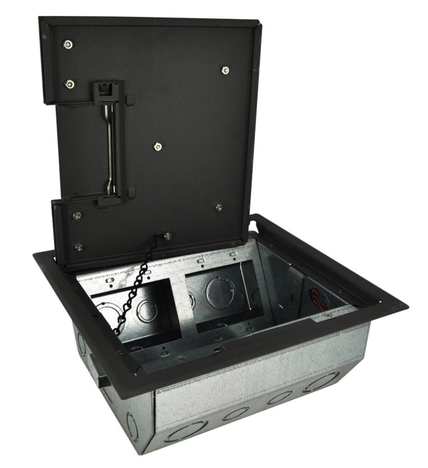Rfl4.5-q2g-blkdd 4.5 In. Deep Back Box With Four 2-gang Openings - Black Trim