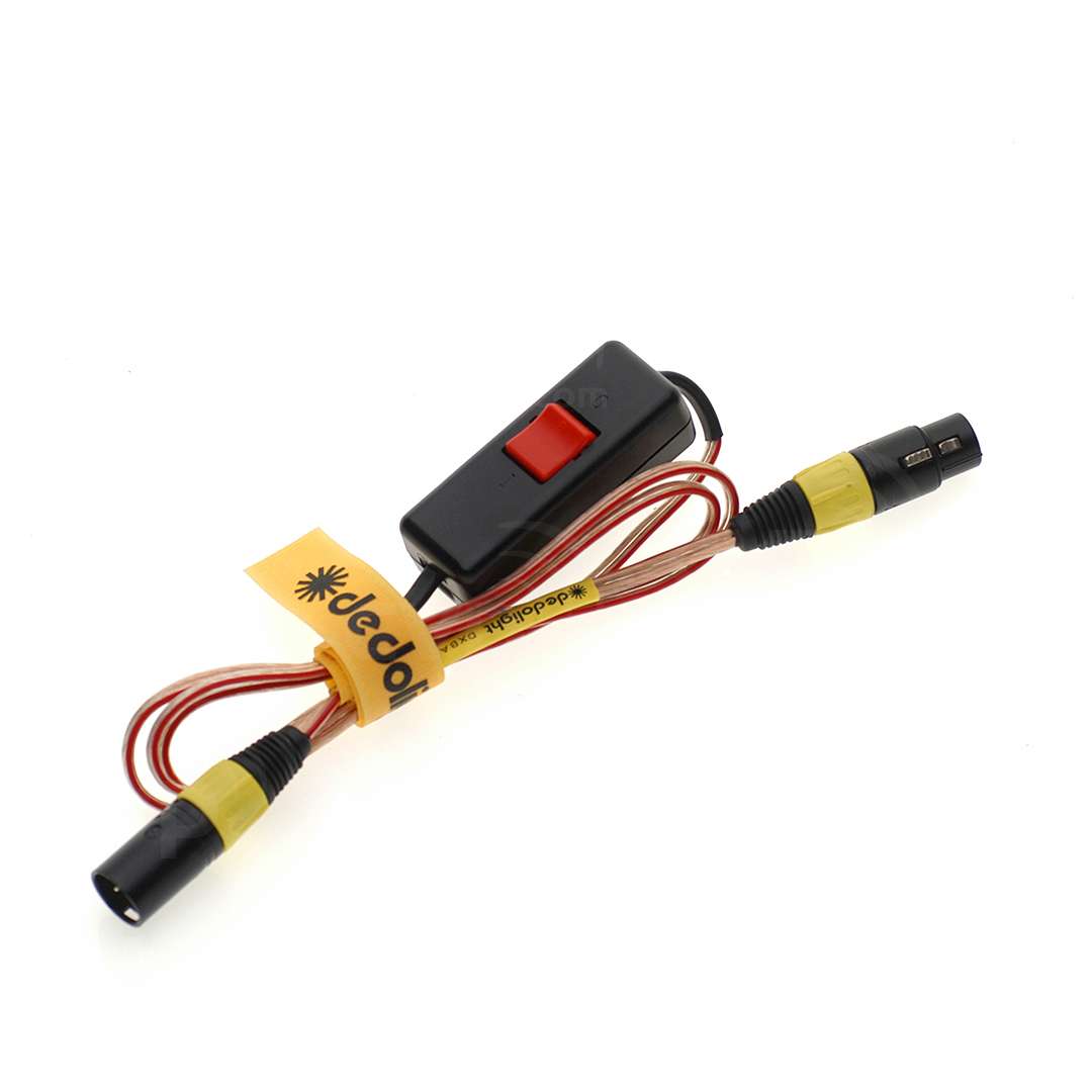 Dedolight DEDO-DXBAT4-3 Battery Cable for DLH3 & DLH4 Light Heads 4-Pin XLR with On & Off Switch 4.5 ft. Dedolight DEDO-DXBAT4-3 Battery Cable for DLH3 & DLH4 Light Heads 4-Pin XLR with On & Off Switch 4.5 ft.
