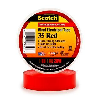 -35-20-rd Scotch 35 Color Coding Electrical Tape, 0.5 In. X 20 Ft. - Red