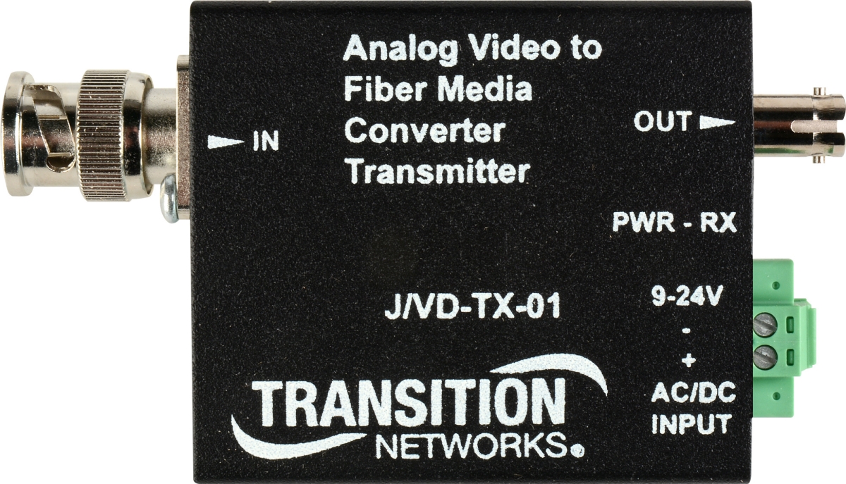 Transition Networks JVD-TX-01-ST Analog CCTV Just Convert It Composite BNC 75-Ohm to Single Mode ST 1 Km - Transmitter Transition Networks JVD-TX-01-ST Analog CCTV Just Convert It Composite BNC 75-Ohm to Single Mode ST 1 Km - Transmitter