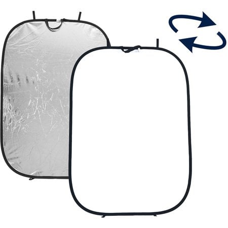 UPC 870862009578 product image for LAS-LR7231 6 x 4 ft. Collapsible Silver & White Reflector | upcitemdb.com