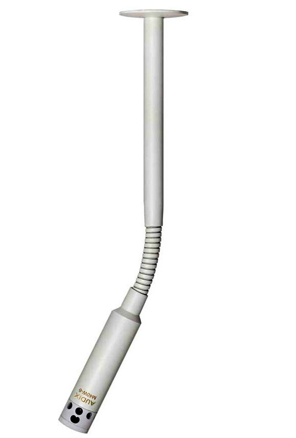 Audix AUD-M40WHC12 12 in. Miniature High Output Ceiling Mic with Gooseneck Hyper Cardioid - White Audix AUD-M40WHC12 12 in. Miniature High Output Ceiling Mic with Gooseneck Hyper Cardioid - White