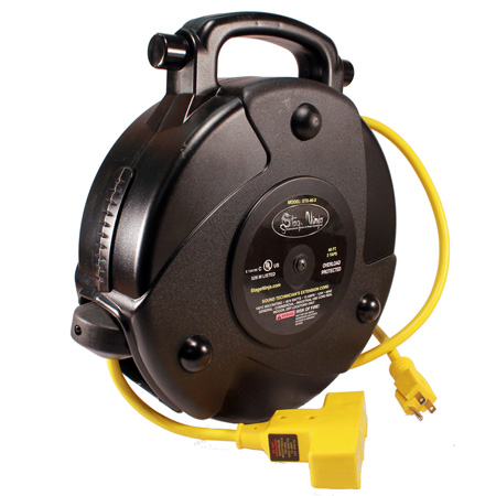 Sn-stx-40-3 40 Ft. 1.67 Awg Retractable Power Reel With 3-tap Head & Circuit Breaker
