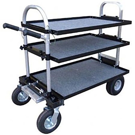 Bs-tower-jr3 8 In. Junior Cart Modified With Wheels Top Middle & Bottom Shelf