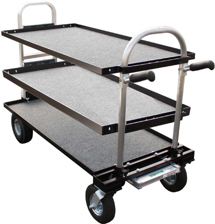 Bs-tower-sr3 8 In. Senior Cart Modified With Wheels Top Middle & Bottom Shelf