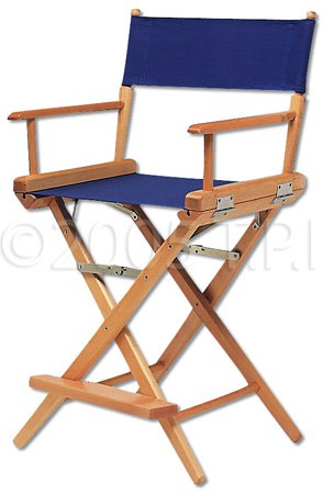 Tcl-1-nw-23c Tall Directors Chair - Natural Frame & Blue Canvas