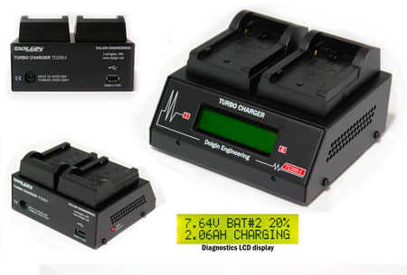 DOLG-TC200CITDM Two-Position Charger with TDM for Canon BP-900 Series