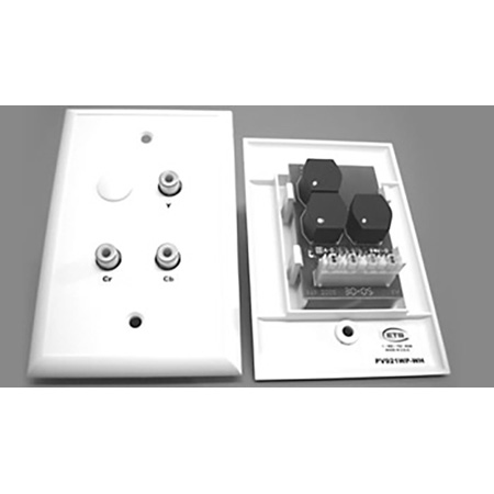 Ets-pv920wpiy Cat5 Wall Plate For Component Video With Female Bnc Connectors, Ivory