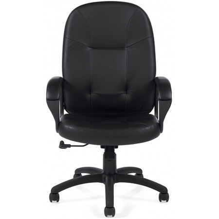 Glb-4009 17-21 In. High Back Leather Media Chair - Black