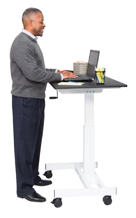 Lux-su-sc40-wb 40 In. Single Column Crank Stand Up Desk