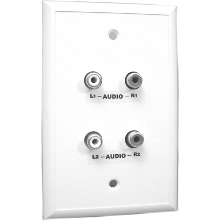 Ets-pa808wpwe Cat5 Wall Plate With Four Rca Audio - White