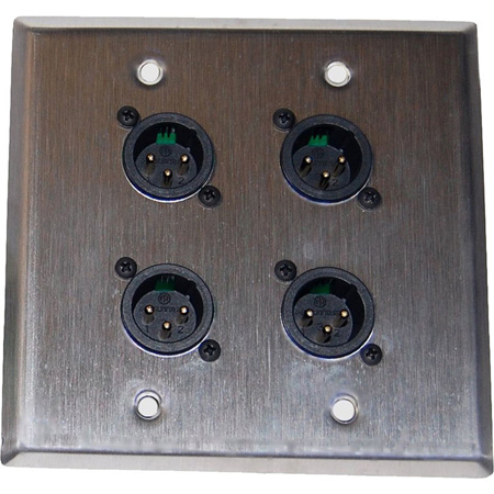 Ets-pa202mrjwp Instasnake Wall Plate With 4 Male Xlr To Rj45 Inputs