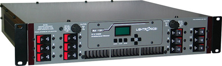 Lightronics LGT-RA121-XT 1200W Unity Rack Mount Dimmer with Terminal Barrier Connector Strip & Knockout Cover Lightronics LGT-RA121-XT 1200W Unity Rack Mount Dimmer with Terminal Barrier Connector Strip & Knockout Cover