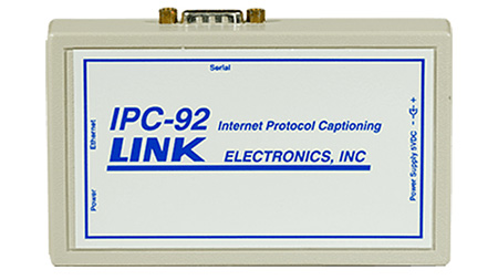 Link Electronics LEI-IPC-92 Ethernet to Serial Converter IP Caption Connection Link Electronics LEI-IPC-92 Ethernet to Serial Converter IP Caption Connection