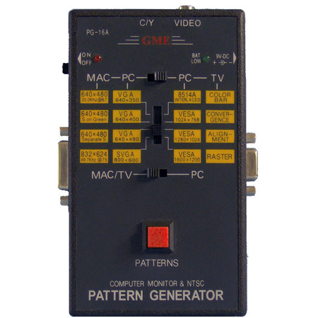 Gme-pg16a Pg-handheld Ppc-mac-video Pattern Generator With Hd15 S-vid & Composite Video Out
