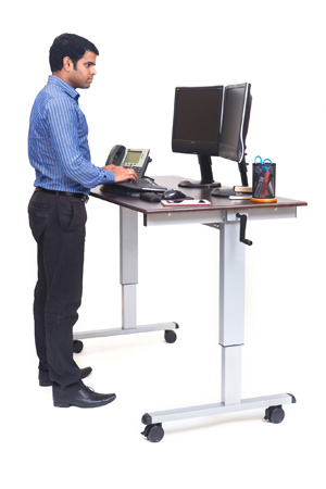 Lux-sucf60dw 60 In. Crank Adjustable Stand Up Desk