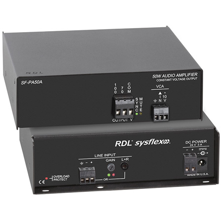 Radio Design Labs RDL-SF-PA50A Network to 50W Mono Audio Amplifier - 70-100 V - Includes North American Power Cord Radio Design Labs RDL-SF-PA50A Network to 50W Mono Audio Amplifier - 70-100 V - Includes North American Power Cord