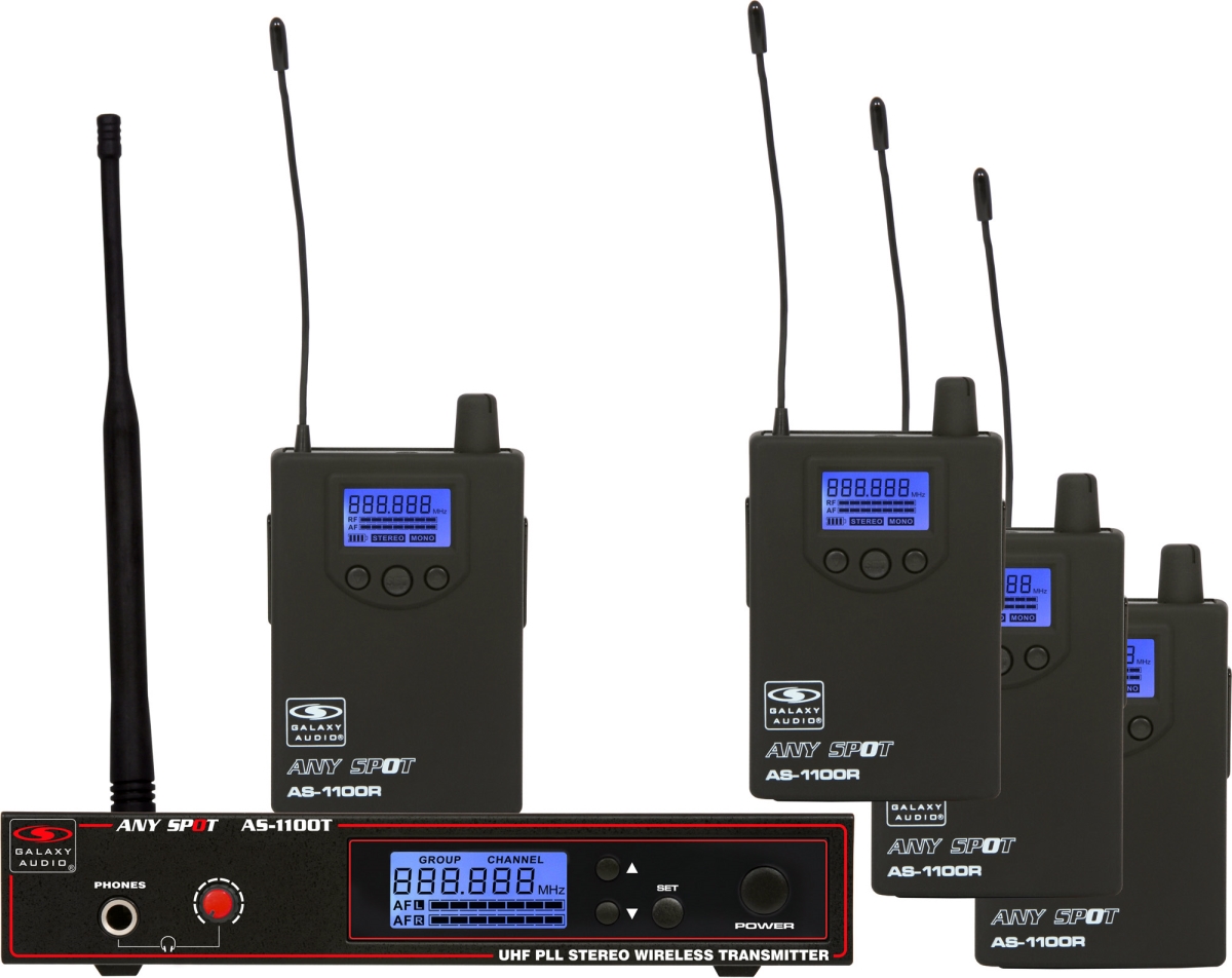 Gxy-as-1100-4d Four Person Wireless Monitor System Code D 584 - 607 Mhz