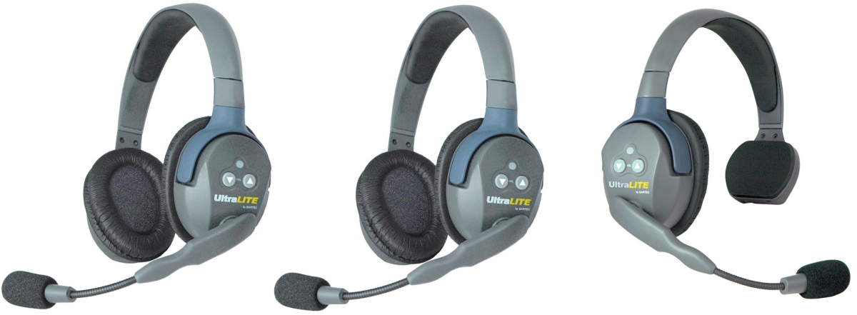 Ear-ul312 Ultralite 3 Person Intercom System With 1 Single &2 Double Headsets & Li-ion Batteries
