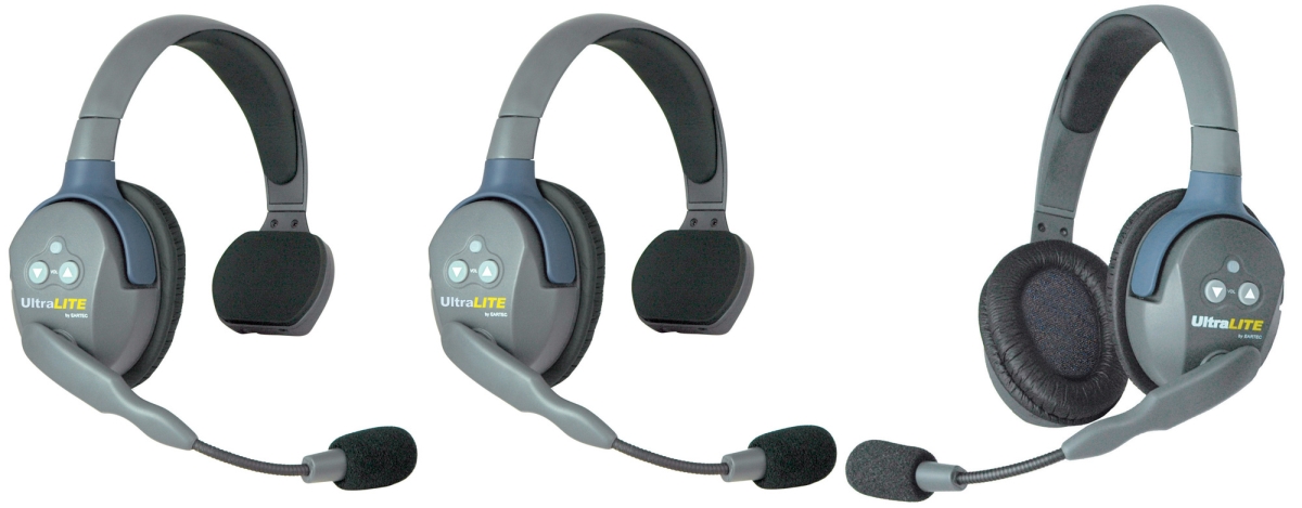 Ear-ul321 Ultralite 3 Person Intercom System With 2 Single &1 Double Headset & Li-ion Batteries