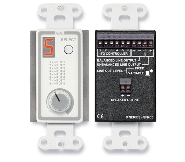Rdl-d-sfrc8 Room Control Station For Sourceflex Distributed Audio System