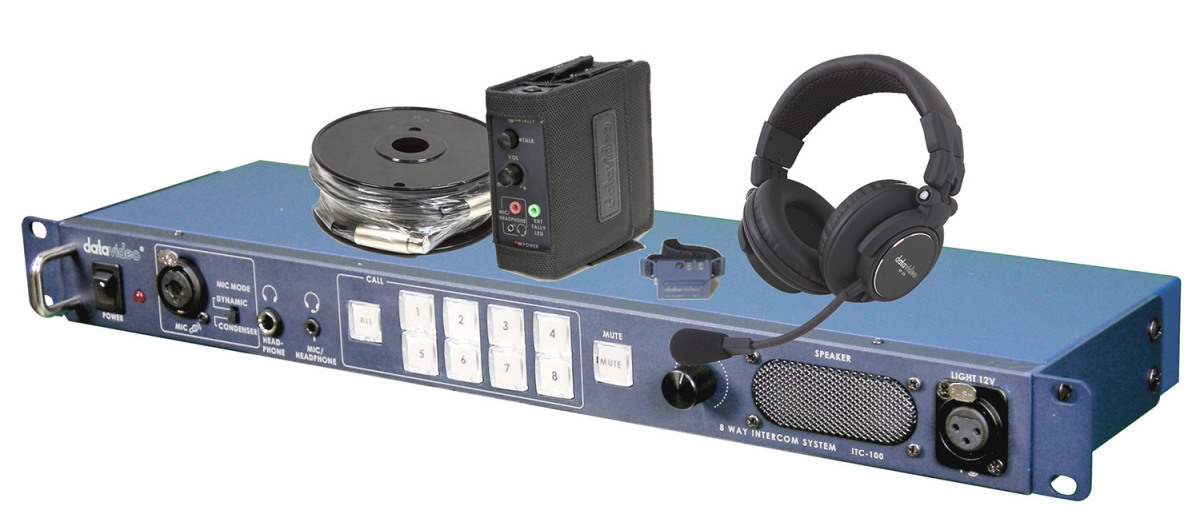Datavideo Dv-itc100hp2k Itc-100 Intercom 4xhp-2a Headsets & Itc-100sl Beltpacks