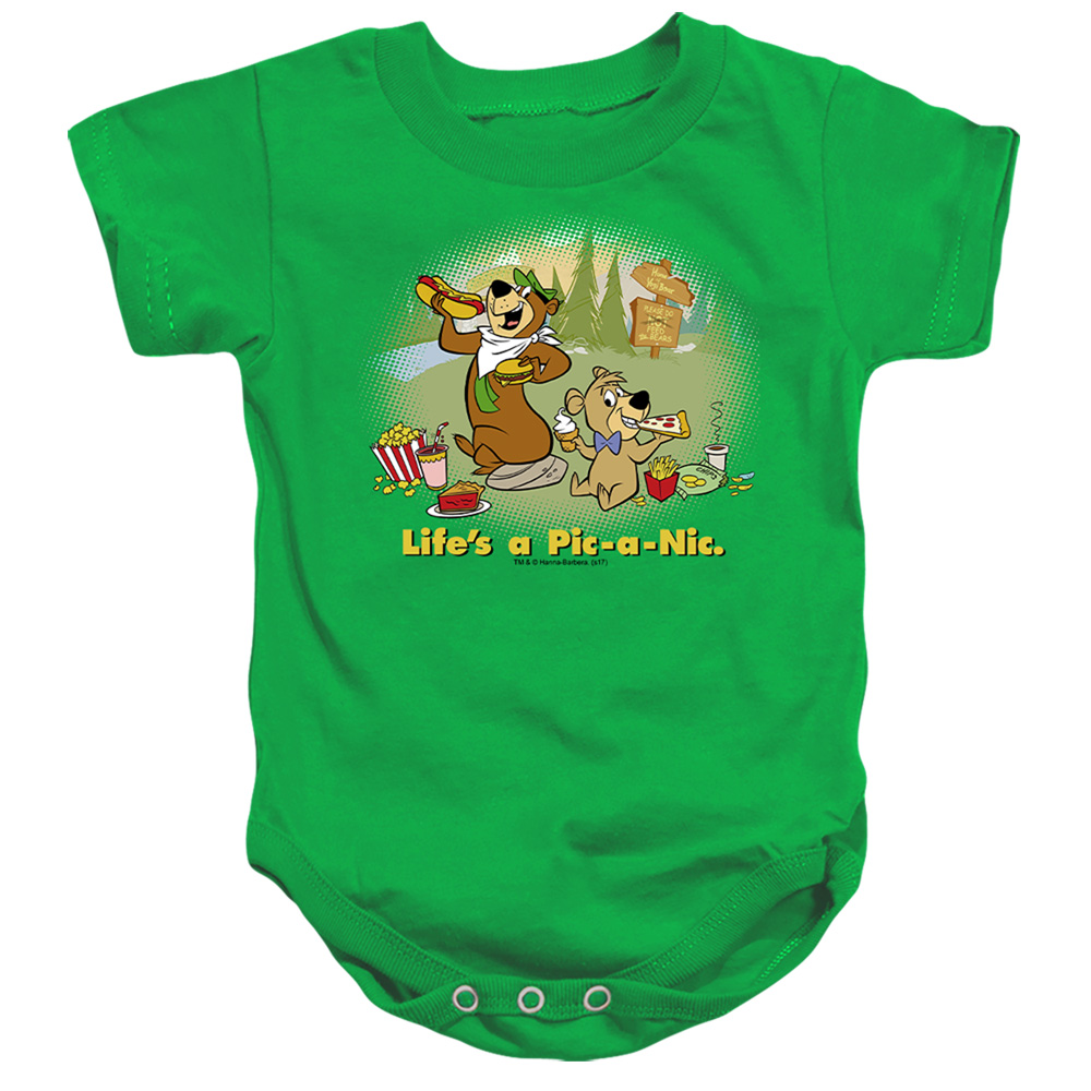 HNB103-SS-3 Yogi Bear Lifes A Pic-A-Nic Infant Snapsuit, Kelly Green - Large - 18 Month