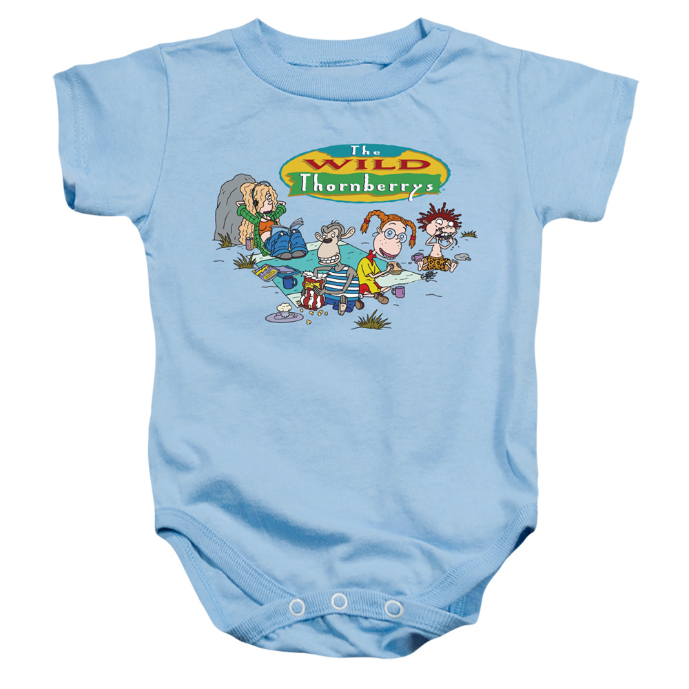 NICK510-SS-2 Wild Thornberrys Eliza, Darwin, Donny & Debbie Infant Snapsuit, Light Blue - Medium - 12 Month