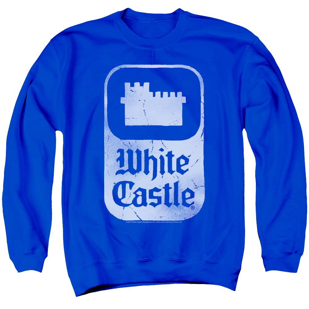 WHT124-AS-2 White Castle Classic Logo Adult Crewneck Sweatshirt, Royal - Medium