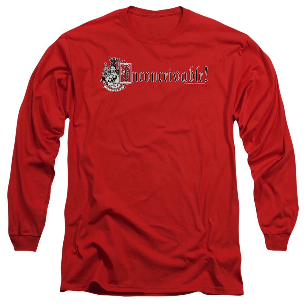 PB148E-AL-5 Princess Bride Vizzini Crest Adult Long Sleeve T-Shirt, Red - 2X