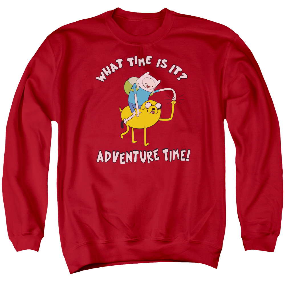 CN285-AS-2 Adventure Time Ride Bump Adult Crewneck Sweatshirt, Red - Medium