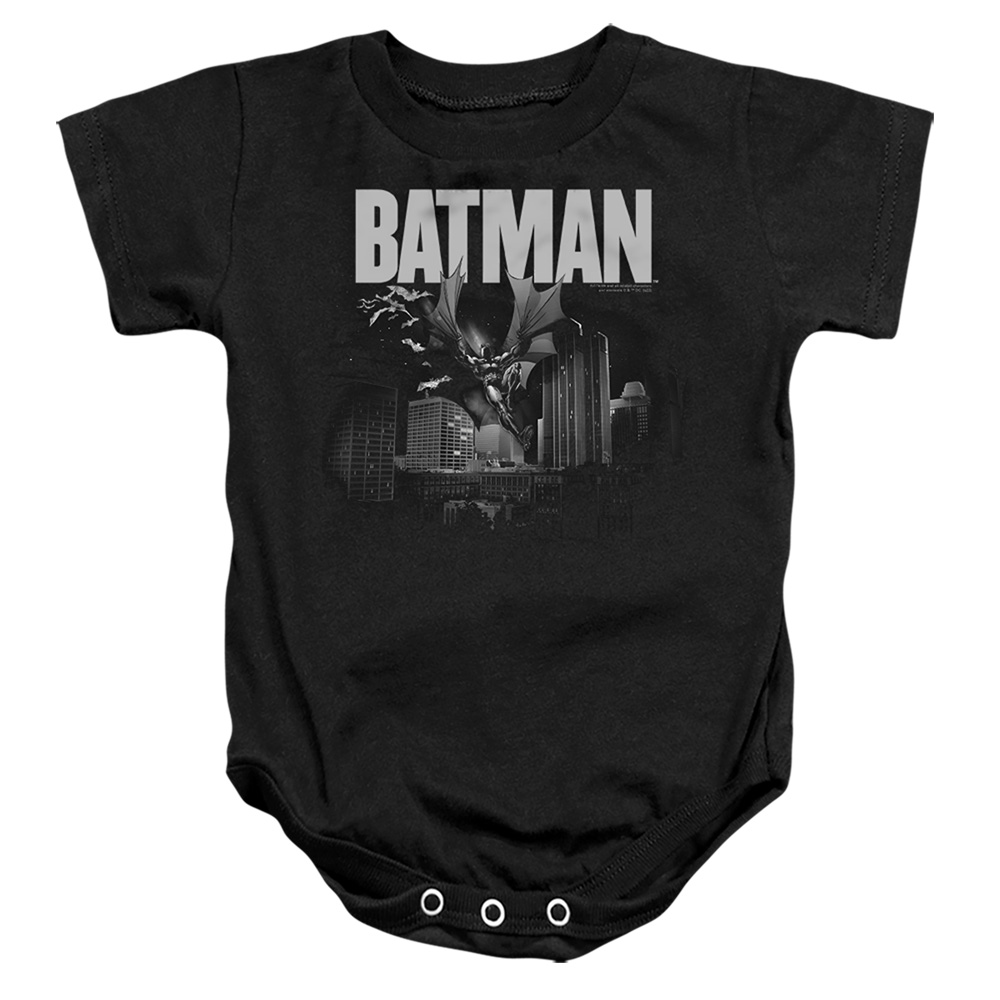 BM3481-SS-1 Batman Light Blueline Infant Snapsuit, Black - Small - 6 Month