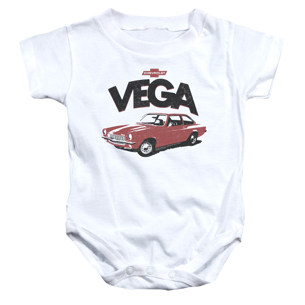 CHV203-SS-1 Chevrolet Rough Vega Infant Snapsuit, White - Small - 6 Month
